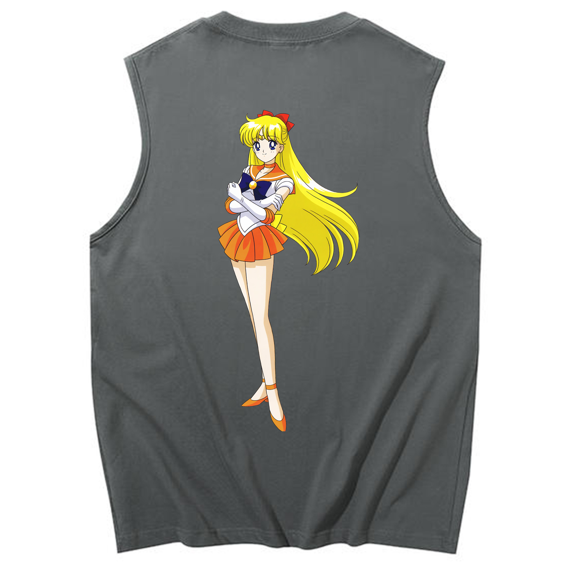 （画像用） 美少女戦士セーラームーン 愛野 美奈子 あいの みなこ Sailor Moon Aino Minako コットン100％タンクトップ（背面プリント）